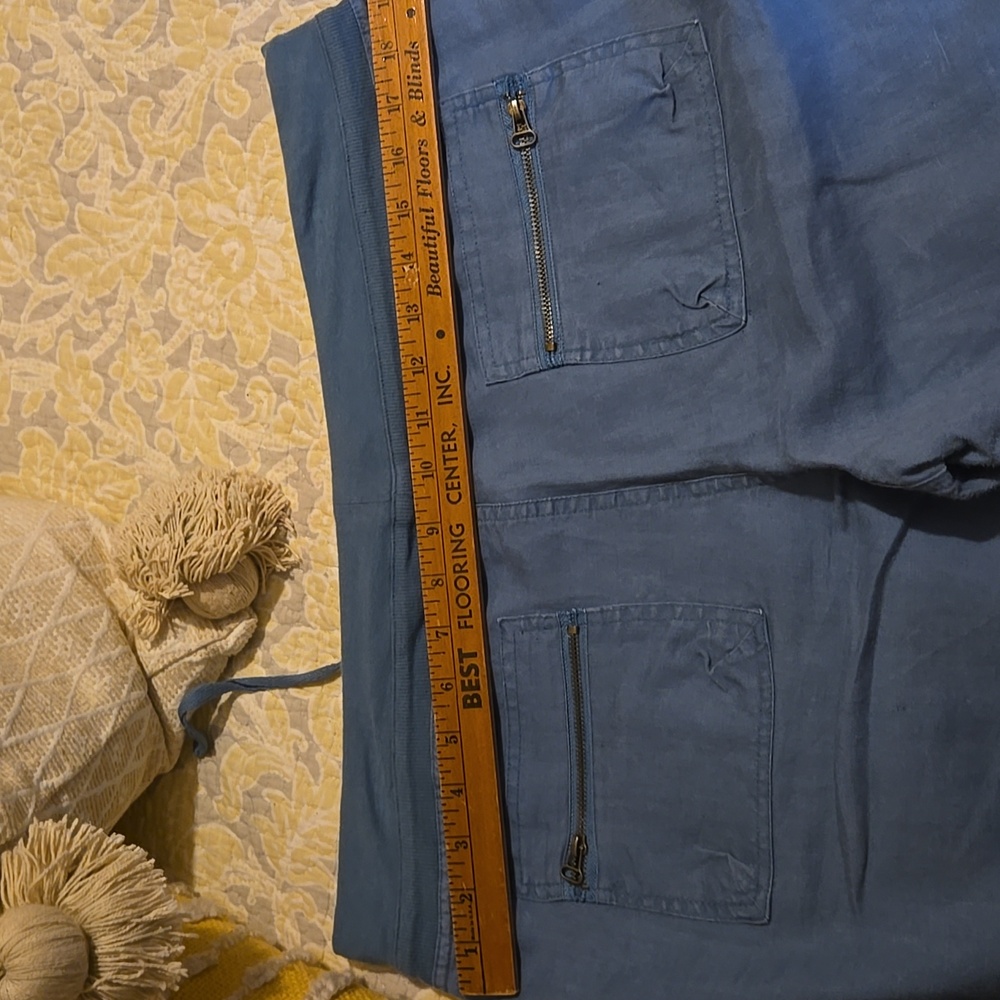 XCVI Women's Slate Blue Linen Shorts - Picture 4 of 5